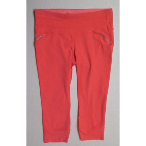 Athleta 862109 11 Women's Sz S Coral Relay Banded Cuff Capris - Picture 1 of 10